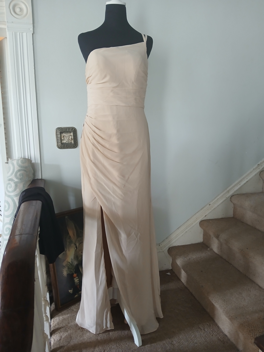 AZAZIE "Erin" Champagne Formal Dress One Shoulder